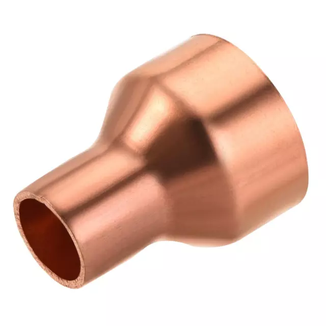 Copper Reducing Coupling Fitting with Sweat End, 1/2 x 1 Inch ID
