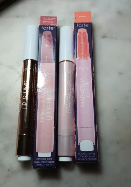 TARTE Maracuja Juicy Lip 0.095 oz FULL SIZE Papaya - NIB + Bonus primrose read