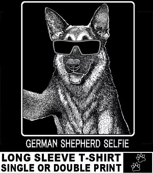 Very Cool German Shepherd Funny Sunglasses Dog Selfie Stick Picture T-Shirt Dg1