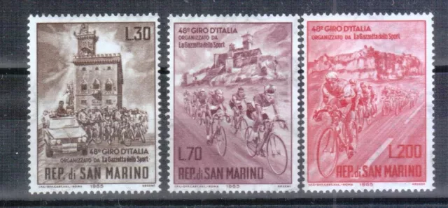 San Marino 1965 830-32 Giro De Italia Sellos Nuevos Mnh