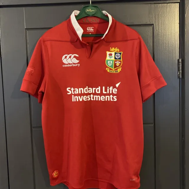 British and Irish Lions Red Jersey Shirt Rugby Canterbury 2017 Mens Size Medium