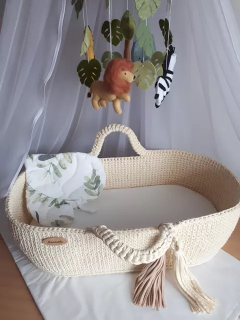 Baby moses basket Boho Baby Bassinet with Stand