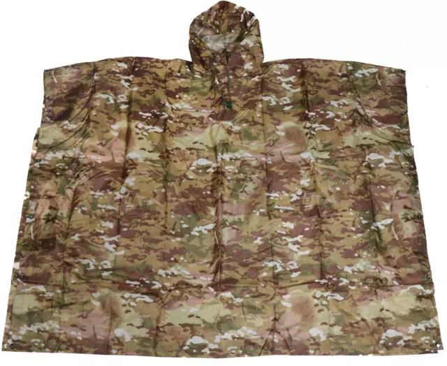 Woobie Gear Hooded Poncho Multicam OCP Woodland Desert Rain Fly Coat Wet Weather