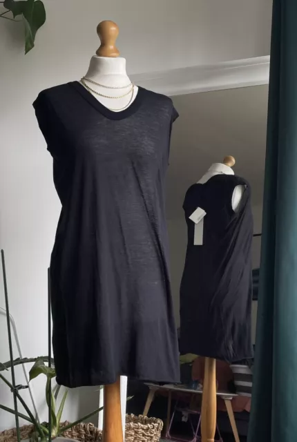 Rick Owens Forever V Neck Sleeveless Top In Black Size Uk 10 BNWT