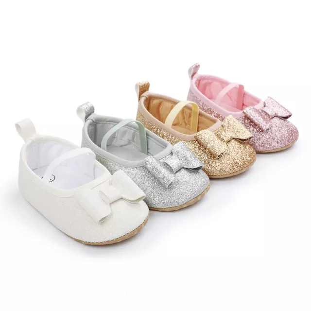Newborn Baby Girl Crib Shoes Soft Sole Infant Princess Dress Shoes Doll Outfit