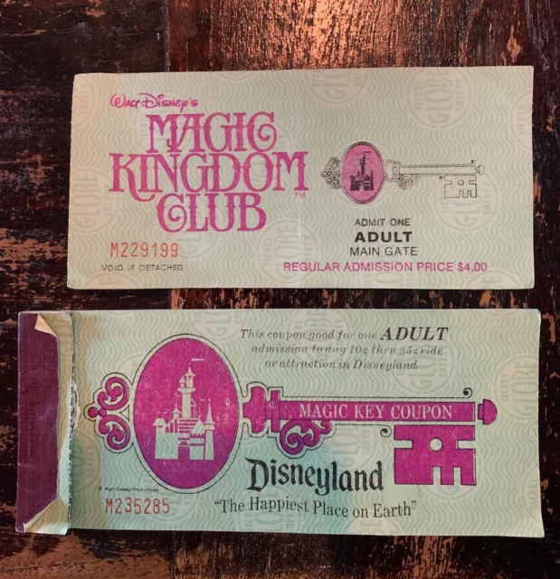 1960’s Vintage Disneyland Magic Kingdom Coupon Club Members CA Adult Ticket