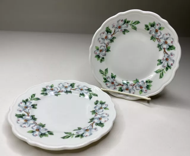 Lot Of 2 Vintage SYRACUSE China DOGWOOD 6 1/4” Bread Dessert Pie Plates