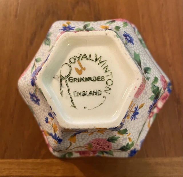 Royal Winton Grimwades  OLD COTTAGE CHINTZ Floral Sugar Bowl Antique VTG 3
