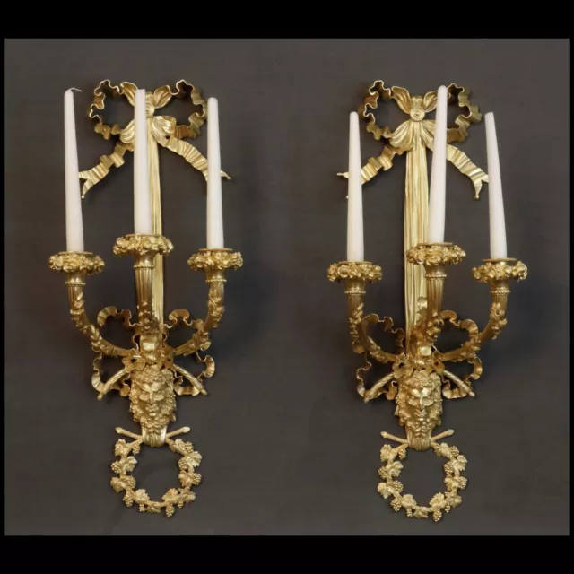 PAIRE DE GRANDES APPLIQUES LOUIS XVI XIXème - PAIR OF LARGE SCONCES LOUIS XVI