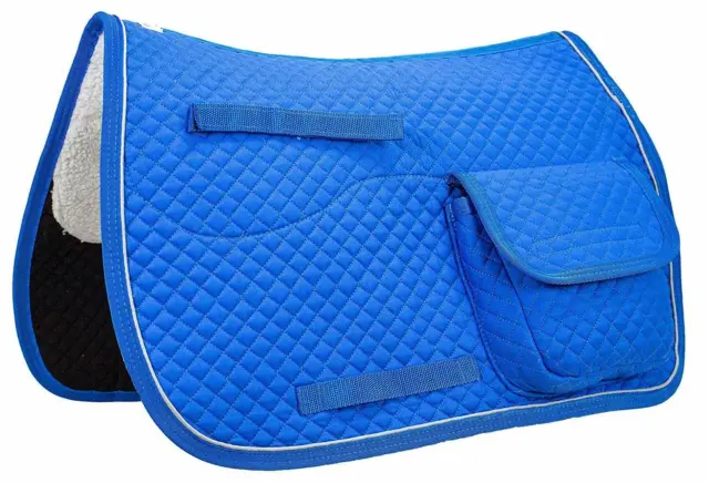 Derby Originals All Purpose Half Fleece-lined English Saddle Pad with Pockets