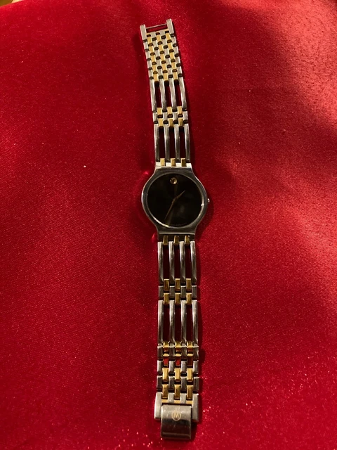 Movado Mens Museum Esperanza Gold With Black Dial Swiss  Sapphire Crystal