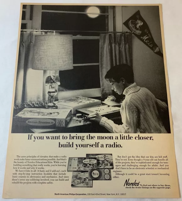 1969 Norelco Ciencia Equipo Anuncio ~ Build Uusted Mismo Un Radio