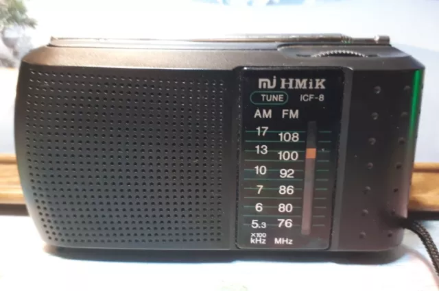 Radio Mj HMiK ICF-8 FM/AM -Testé et Fonctionnel/Pile Neuve Fournie/*cache Pile