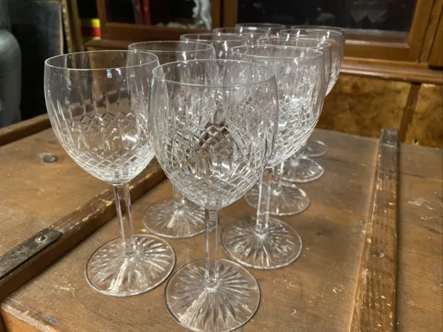 Serie de 10 Verres à Vin Rouge cristal Saint Louis Modèle Messine