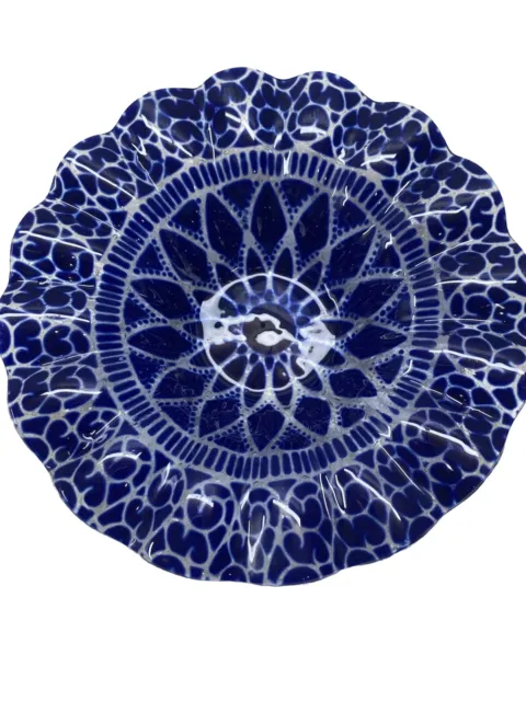 SYDENSTRICKER Fused Art Glass COBALT BLUE Signed Candy Dish Vintage