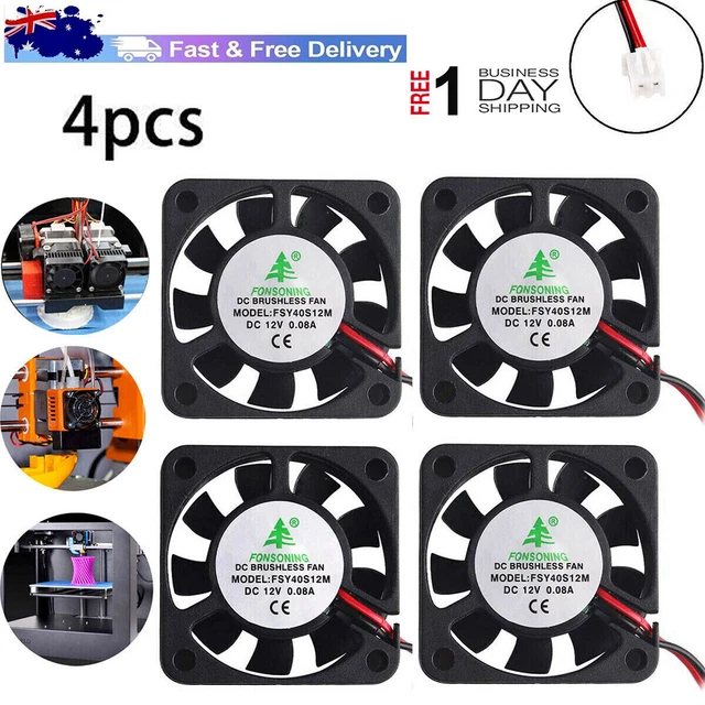 4X Cooling Fan 12V Laptop 3D Printer DVR 40mm Brushless Computer Case 40mm 0.08A