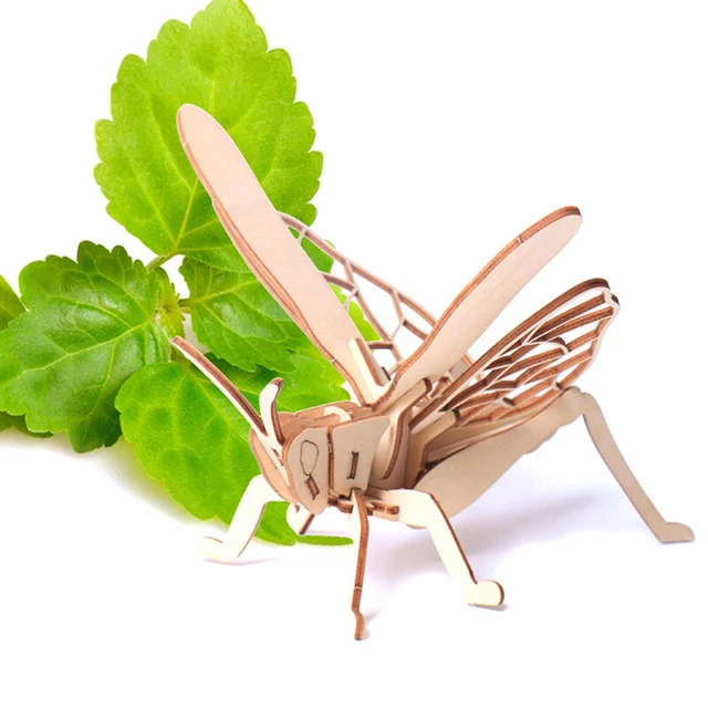 Baby Toy 3D Puzzle DIY Jigsaw Board Wooden Puzzle Insect Animal Handmade ToY_yk