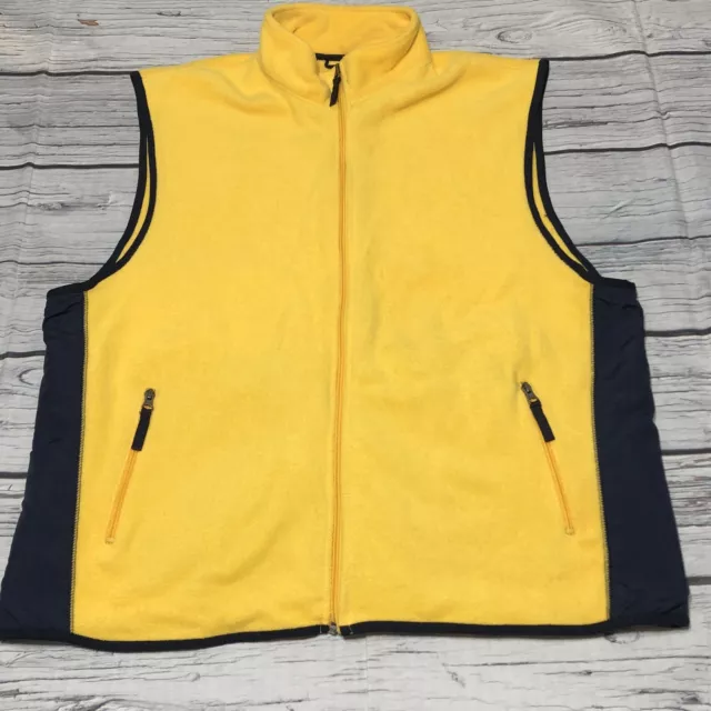 GAP Fleece Arctic Vest Y2K Jacket 2XL Bright Yellow Hiking Back Pouch Outdoors