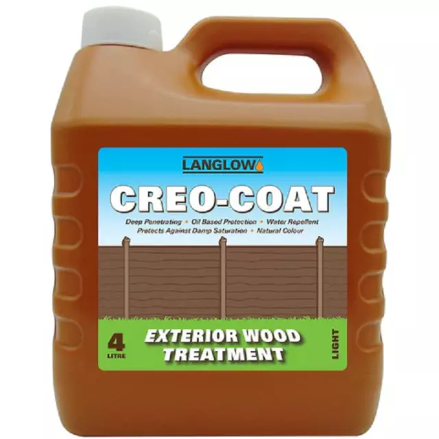 4tr Langlow Creocote Oil Based Timber Shed Fence Wood Treatment - Light Brown