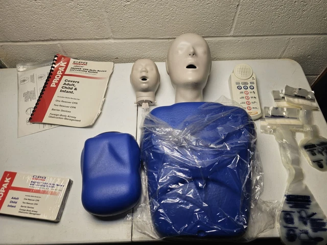 CPR Prompt Manikins Adult Child Infant Set Home Learning Training System Used