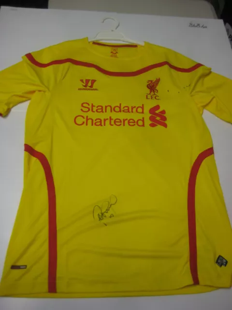 Liverpool- Philippe Coutinho Hand Signed 2014-15 Away Jersey Photo Proof + C.o.a