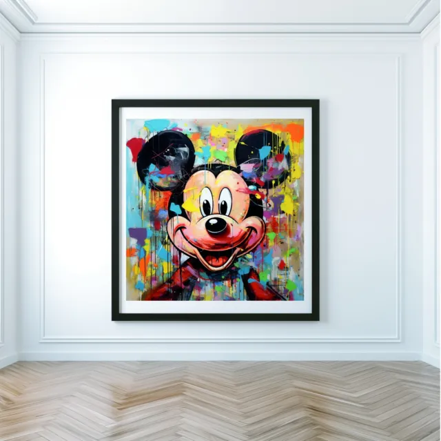 illustration style mickey mouse  effet gouache peinture Poster Impression Canvas