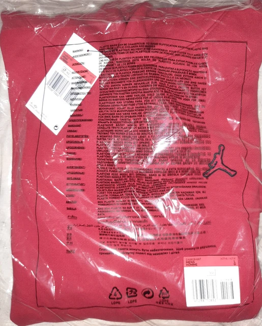Felpa Jordan Brooklyn Fleece Pullover Uomo Rosso L Originale Jumpman Nike Nuova