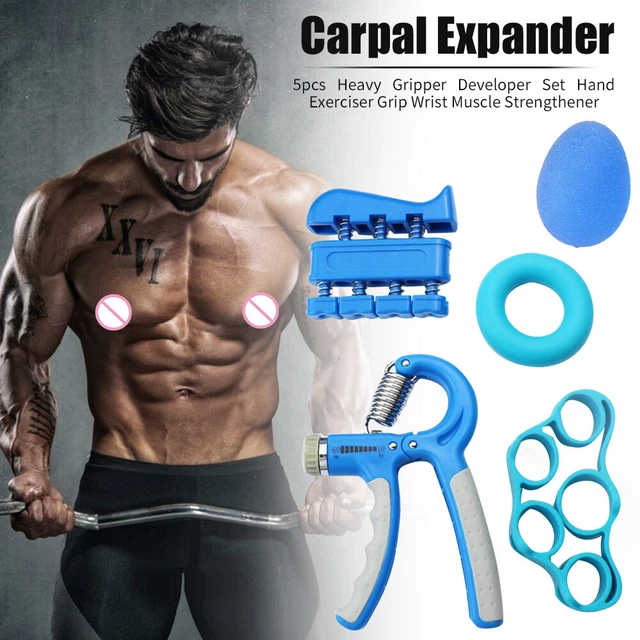 5pcs Heavy Gripper Developer Set Hand Exerciser Grip Wrist Muscle Strengthener 3