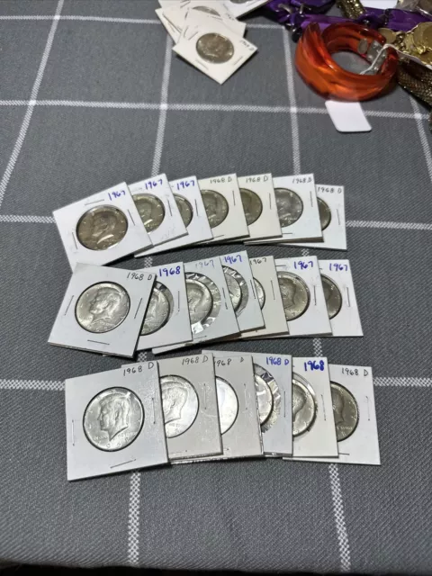 (20) 1965-1969 JFK Kennedy Half Dollar $10 Face 40% Silver Coin Bulk Lot