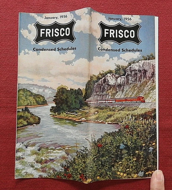 1956 Frisco Railroad Train Schedule Brochure Nice