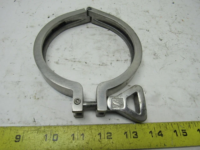 Waukesha Cherry-Burrell 4" Sanitary Hinged Split Clamp Stainless Steel
