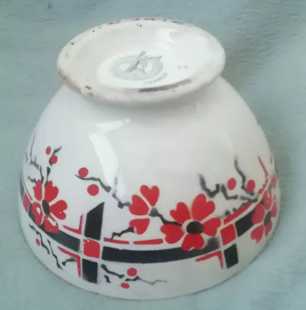 ANCIEN Bol MOULIN DES LOUPS hamage style Digoin Sarreguemines rouge et noir