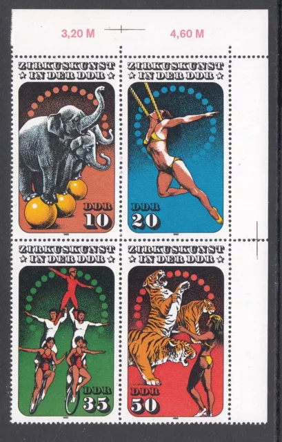 DDR - Mi.Nr. 2983-2986 Viererblock postfrisch OER-Stück (Zirkuskunst,1985)