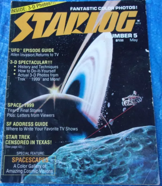 Starlog #5 May 1977 Issue Star Trek Space 1999 Spacescapes Science Fiction VTG