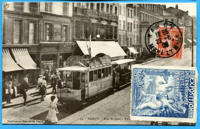 CPA: NANCY - Rue St-Jean - Central Point / 1909
