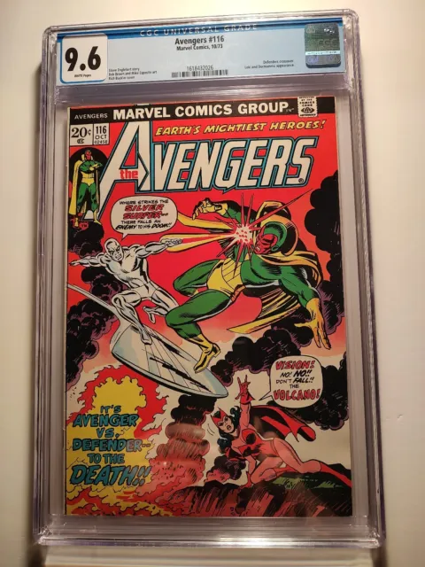 Avengers #116 CGC 9.6, WHITE Pages, Vision, Silver Surfer, Defenders, BEAUTIFUL!