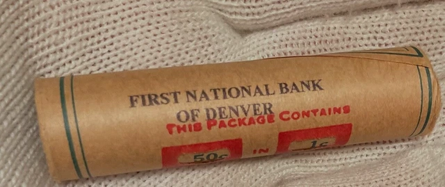 Original Historic 1st Nat Denver Wheat roll with 2 Indian Cent Ends Vintage Find