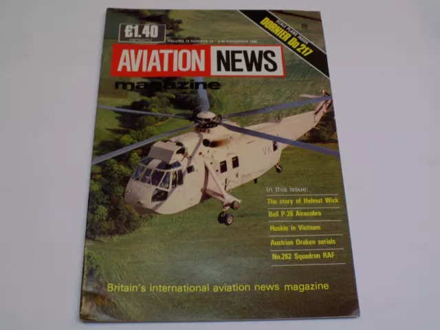 AVIATION NEWS MAGAZINE Nov 1990 Dornier Do 217 Helmut Wick Bell P-39 ...