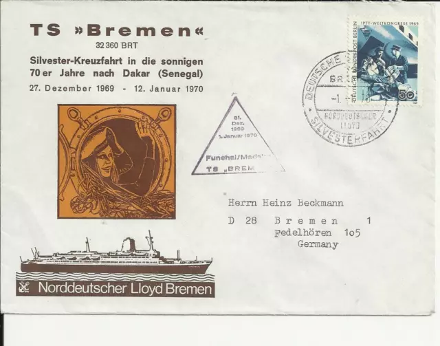 NDL Sonderumschlag SU028 Sylvesterkreuzfahrt 01.01.1970 (DS)