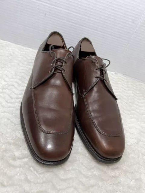 Allen Edmonds Burton Mens Sz 11D Brown Leather Apron Toe Lace Up Derby Shoes