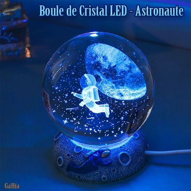 Boule à Neige Musicale Astronaute - 8,5x6x9 Cm, Lumière Colorée, Musique, Décoration Bureau Ou Cadeau Enfant - 6