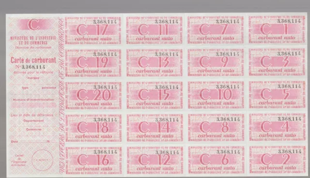 France Cinderellas Fiscal Billets Ration Carburant Auto Ministere 1949-59 NR 4