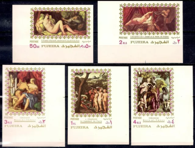 Fujeira 1972 Paintings Nude Women Titian Cranach Veronese Tintoretto Imperf MNH2