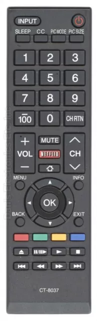 Anderic CT8037 works for Toshiba TV’s 32C120U2, 32CV510, 32CV510U, 32CV700A