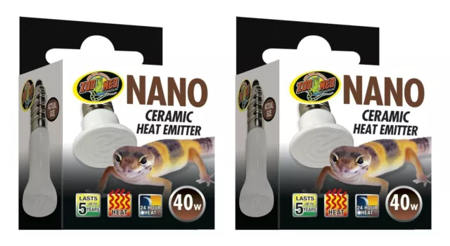 (2 Pack) Zoo Med Labs 40W Nano Ceramic Heat Emitter