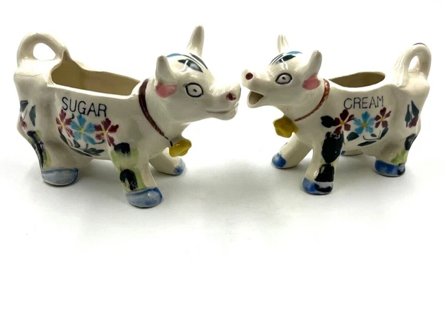 Vintage Cow Creamer & Sugar Set