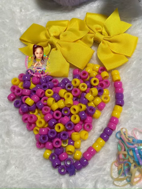 Children Hair Beads Braids Accessories Acrylic Beads Pony Beads Hair Bows