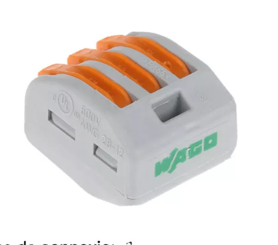 Borne  Wago 222 Series, 3 pôles , Cage à ressort, 32A 8 pièces