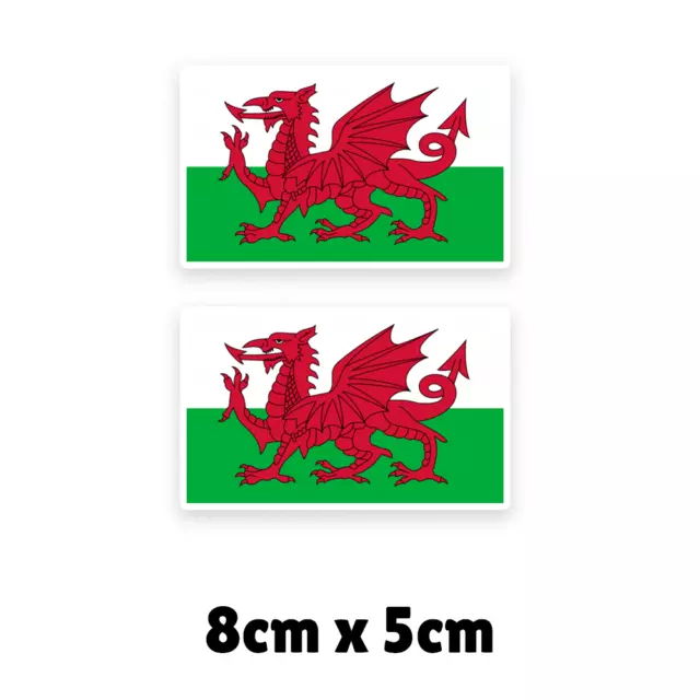 2pcs Wales Flag Car Motorcycle Laptop Sticker Decal