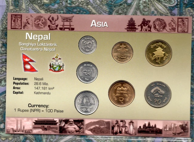 Littleton World Coin Set Nepal UNC 1996-2012 10 Rupees 1997 5 Rupees 1996